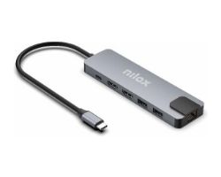 Dock Station NILOX 8en1 Dual 4K USB-C (NXDSUSBC08)