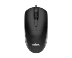 Ratón NILOX Óptico USB-A 1200dpi Negro (MOUSB1011)