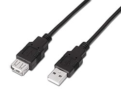 Cable AISENS USB-A/M a USB-A/H 3m Negro (A101-0017)