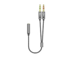 Cable AISENS 3.5mm/H a 2x3.5mm/M 25cm Gris (A128-0417)