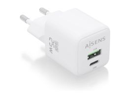 Cargador Pared AISENS GaN 25W USB-A/C (ASCH-25W2P014-W)