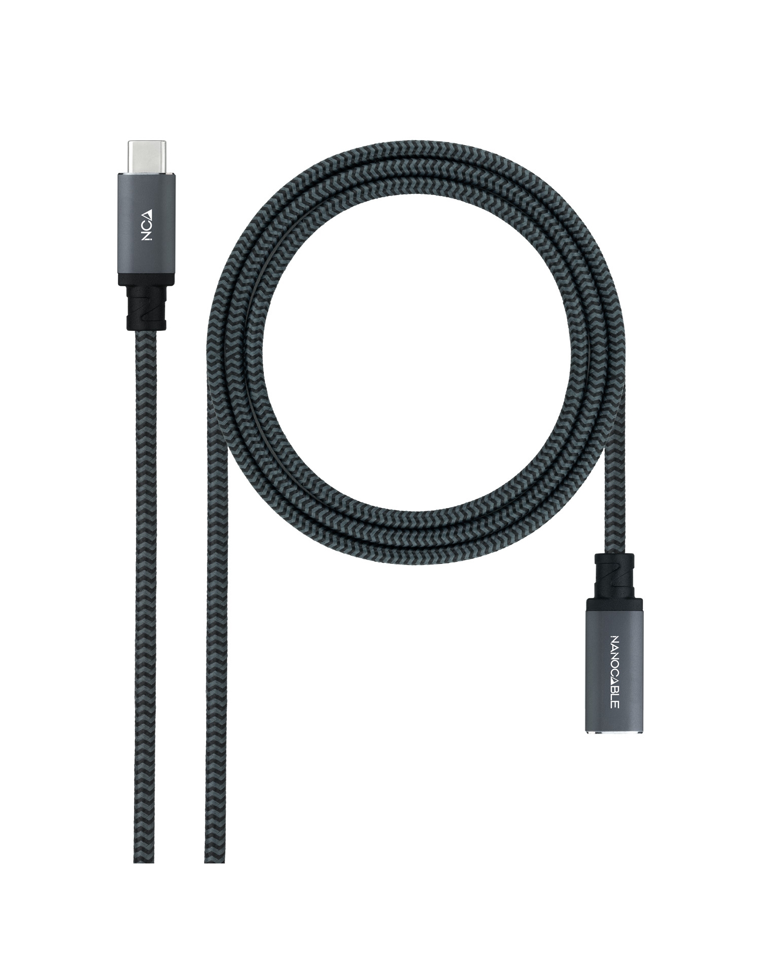 Nanocable USB-C 3.2 M/H 50cm Negro (10.01.4500-COMB) - Imagen 2