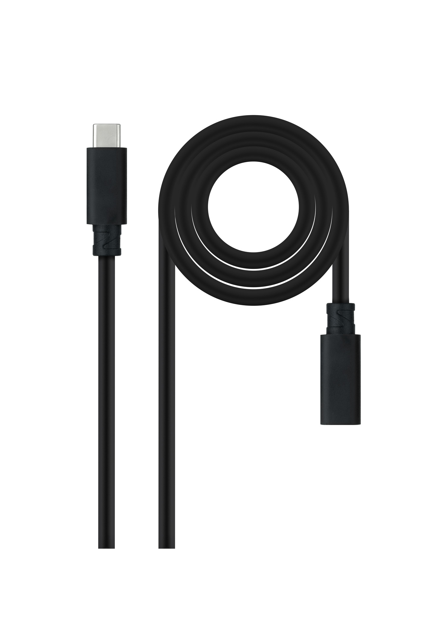 Nanocable USB-C 3.2 M/H 1.5m Negro (10.01.4501-L150) - Imagen 2