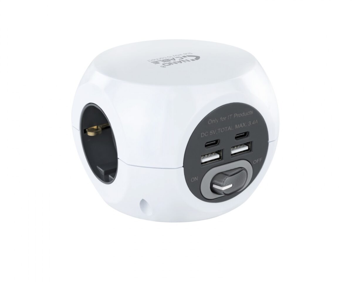 Alternative view of Regleta Nanocable 3 Tomas 4xUSB Interruptor(10.37.0001)