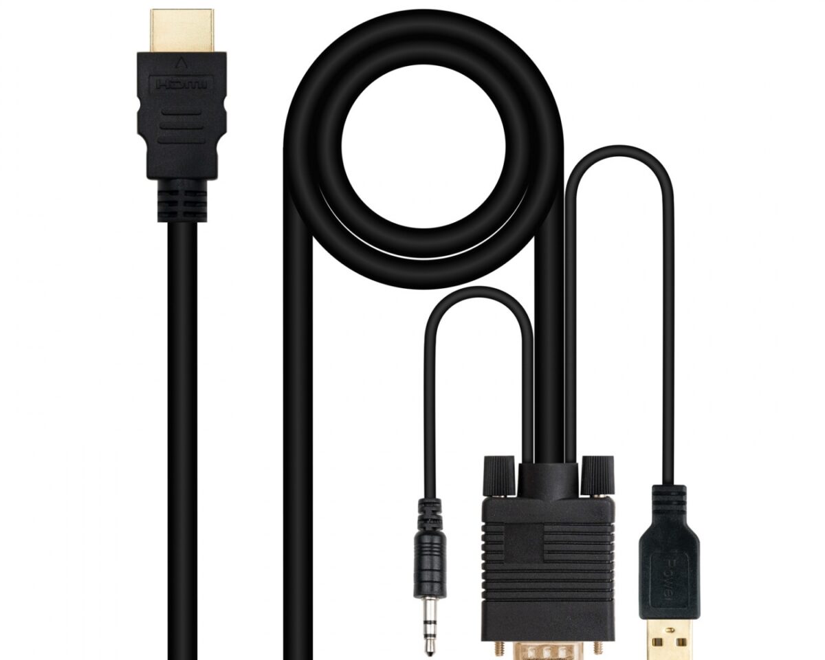 Alternative view of Nanocable HDMI/M a VGA/Jack/USB-A/M Negro (10.15.4350)