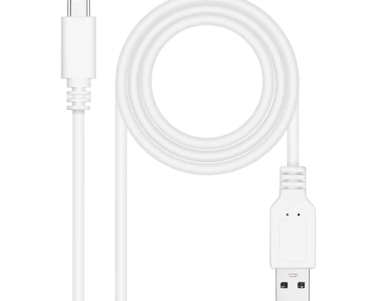 Alternative view of Nanocable USB-C/M a USB-A/M 50cm Blanco (10.01.2100-W)