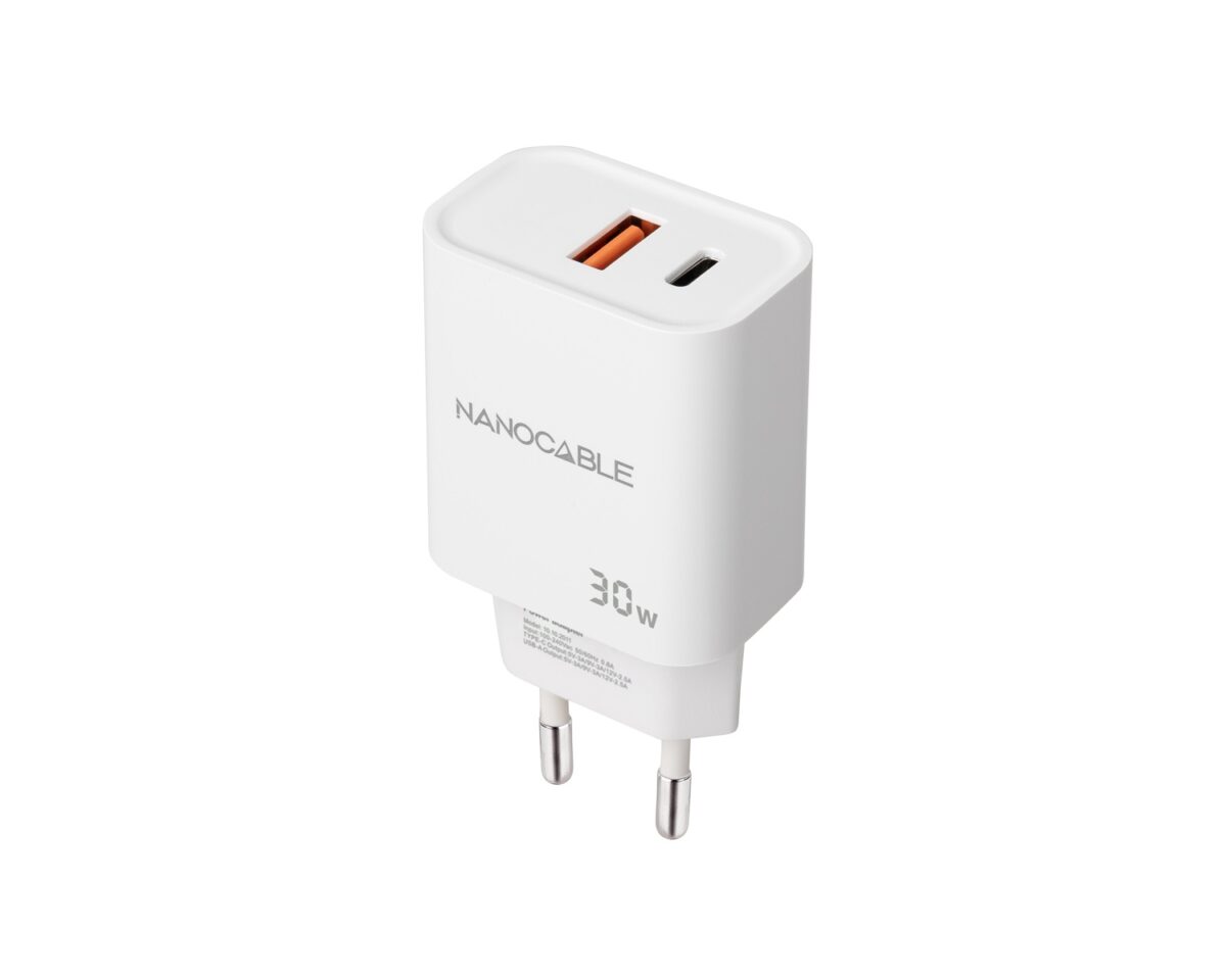 Alternative view of Cargador Pared Nanocable USB-A/C 30W Blanco(10.10.2011)