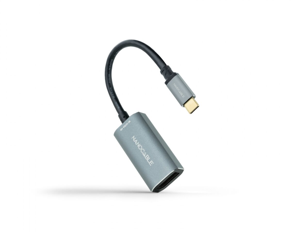 Alternative view of Nanocable USB-C/M a DP/H 15cm Gris (10.16.4104-G)