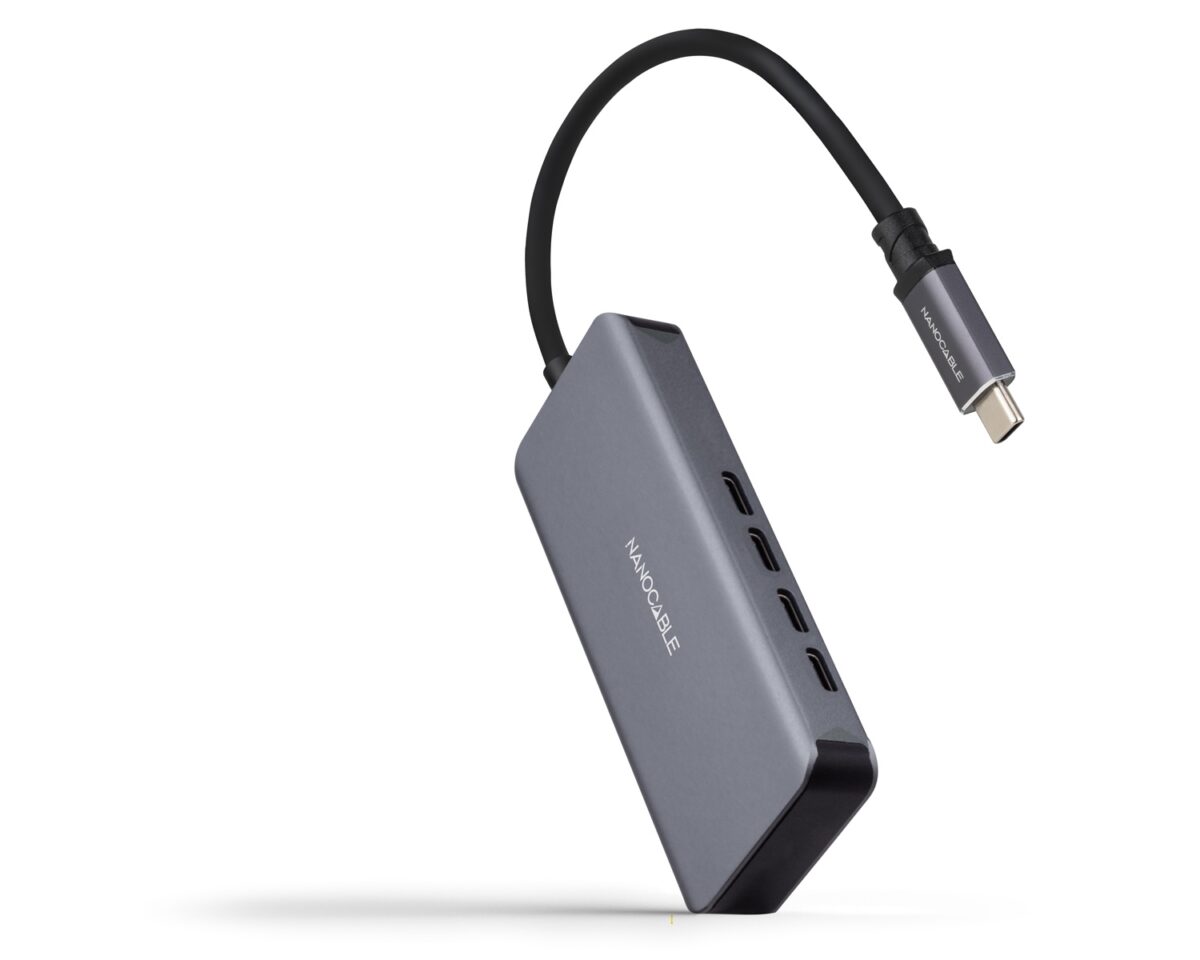 Alternative view of Hub Nanocable USB-C a 4xUSB-C 3.0 Gris (10.16.4504)
