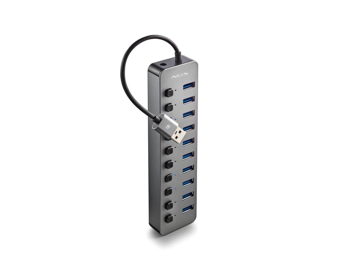 Alternative view of Hub NGS 10xUSB 3.0 con Interruptores Gris (IHUB10)