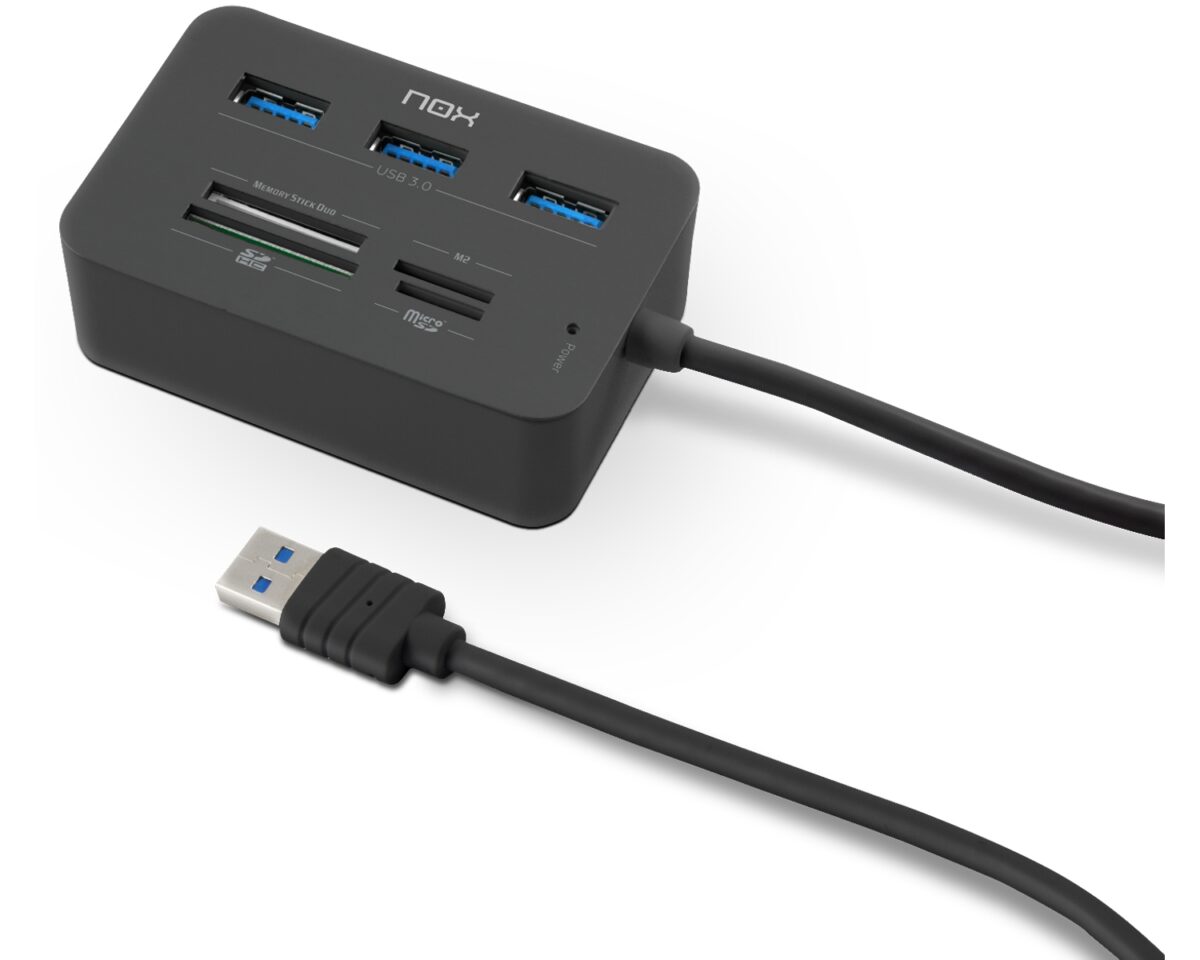 Alternative view of Lector de Tarjetas NOX USB-A 3.0 Negro (NXLITERDRONE)