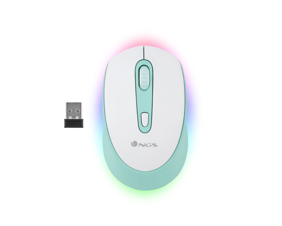 Alternative view of Ratón NGS Óptico BT 2400dpi Blanco/Menta (SMOGMINT-RB)