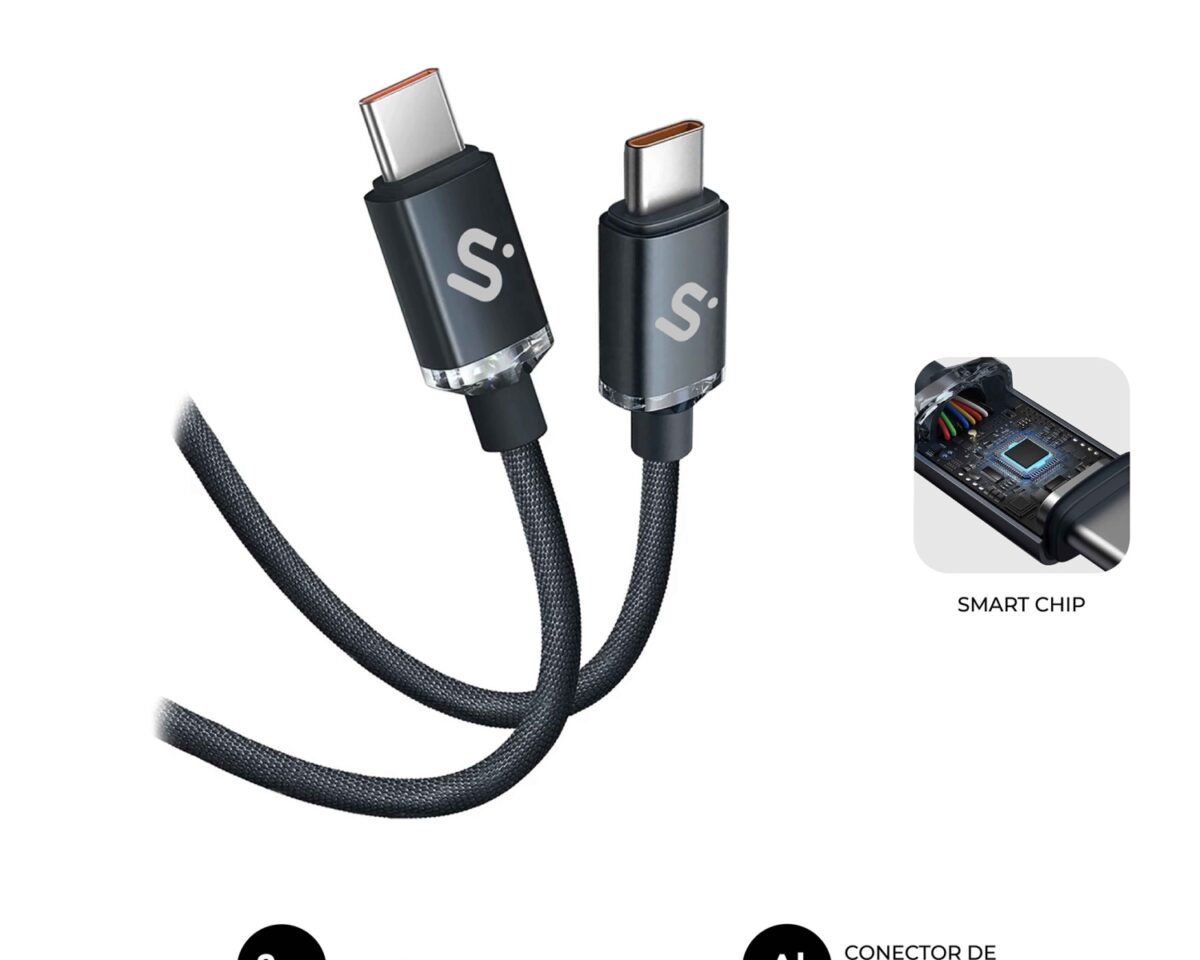 Alternative view of Cable SUBBLIM USB-C 2.0 M/M 2m Negro (SUBCAB-C06002)