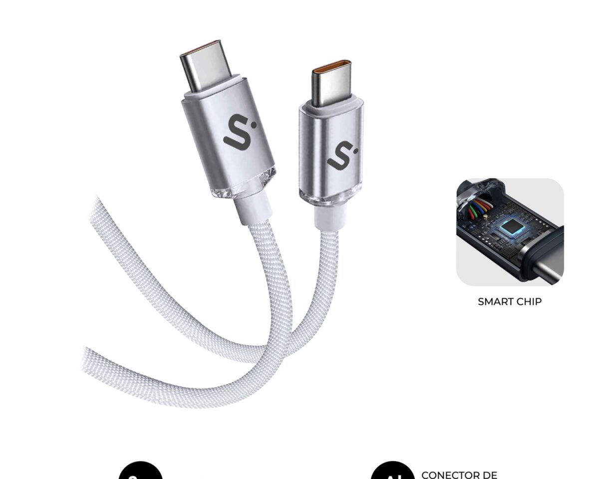 Alternative view of Cable SUBBLIM USB-C 2.0 M/M 2m Blanco (SUBCAB-C06011)