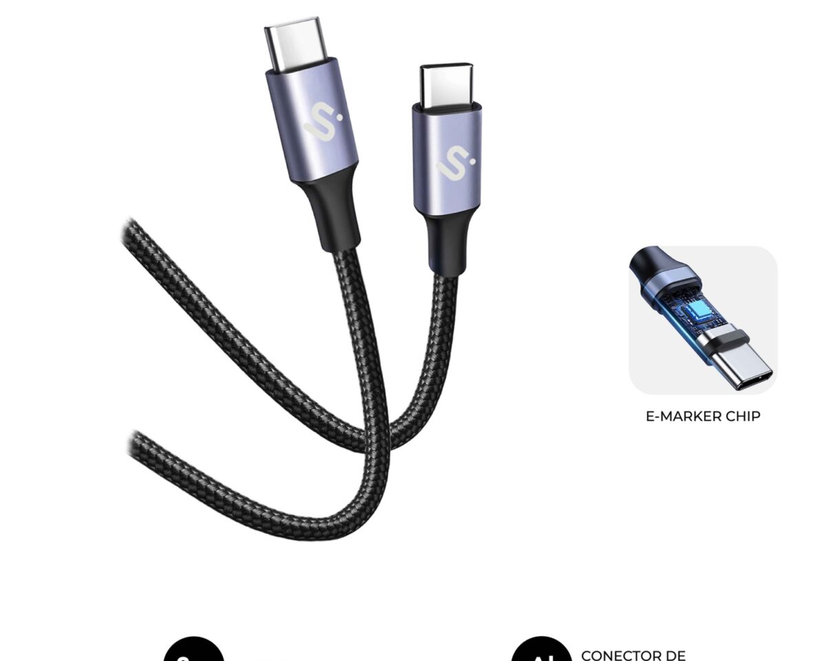 Alternative view of Cable SUBBLIM USB-C 2.0 M/M 2m Negro (SUBCAB-C10002)
