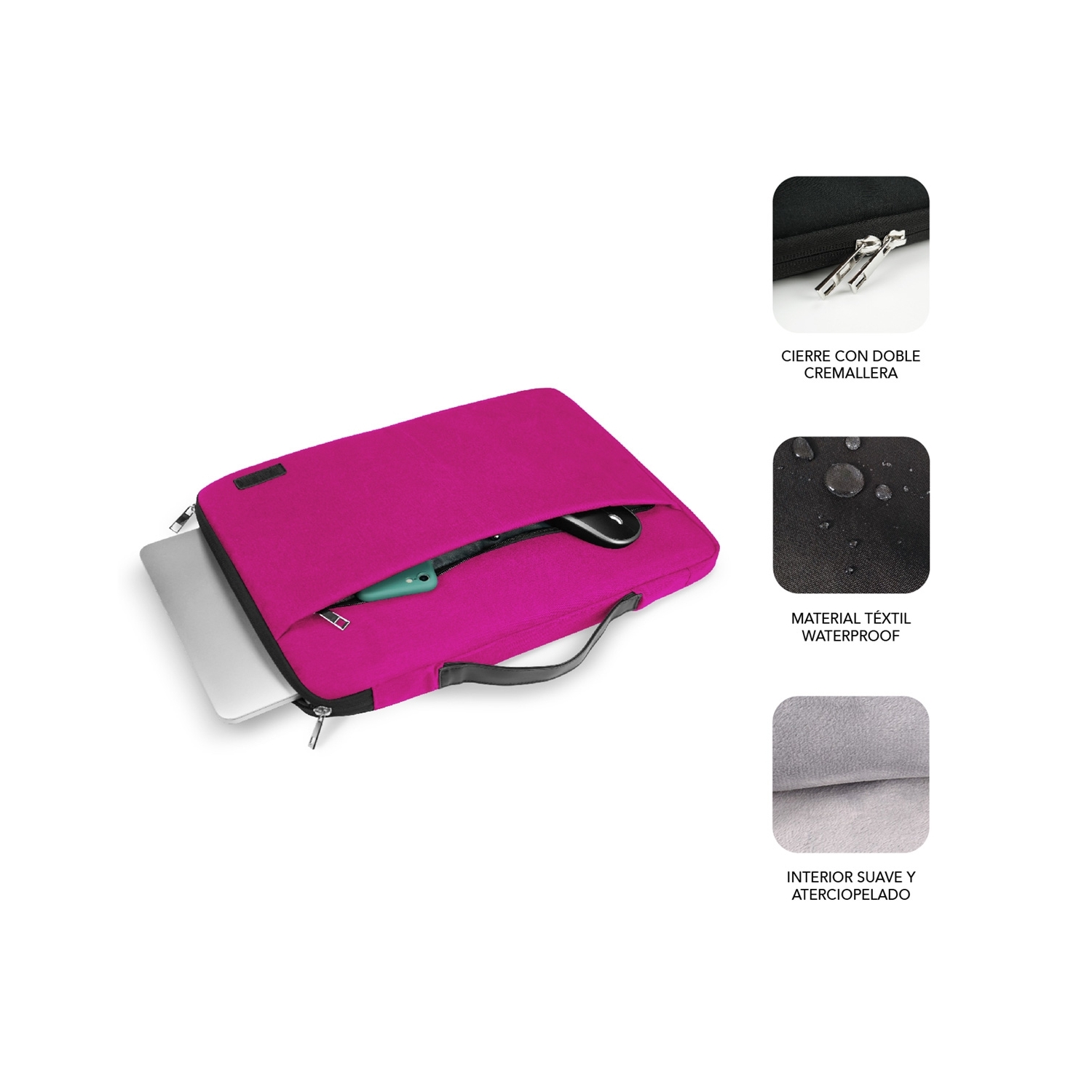 Funda SUBBLIM Elegant 15.6" Rosa (SUB-LS-0TS0101) - Imagen 3