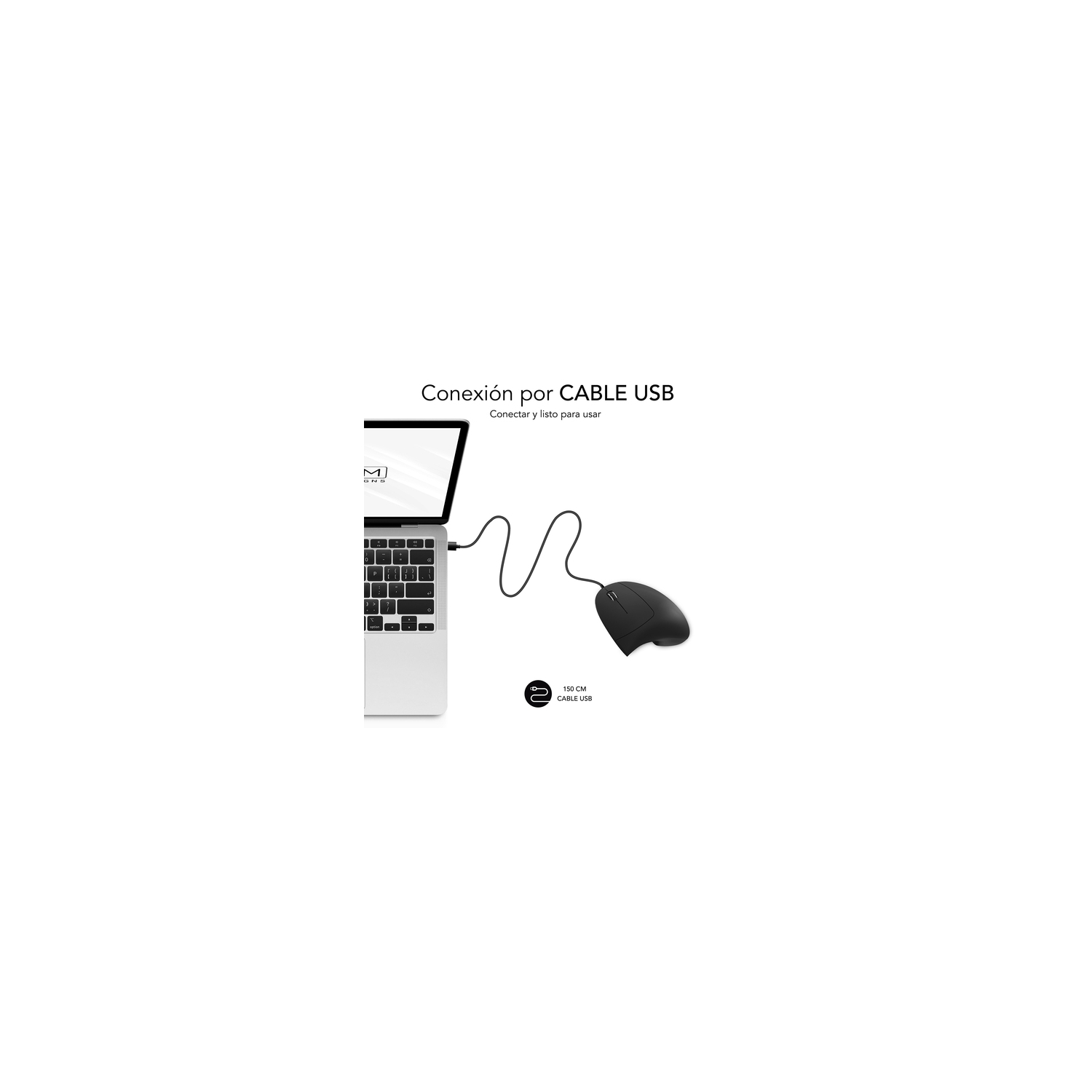 Ratón Vertical SUBBLIM USB-A Negro (SUBMO-EDGVU01) - Imagen 3