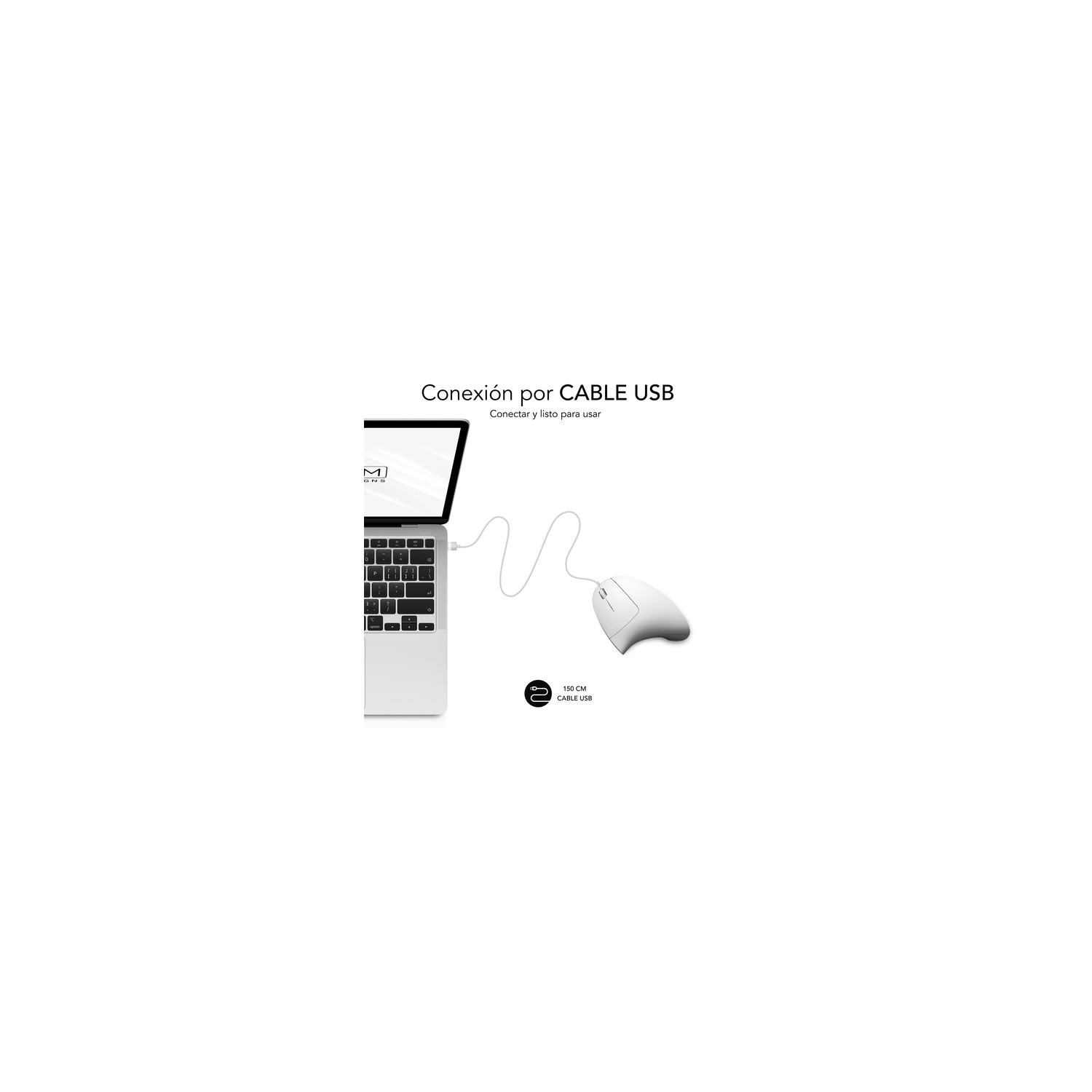 Ratón Vertical SUBBLIM USB-A Blanco (SUBMO-EDGVU02) - Imagen 3