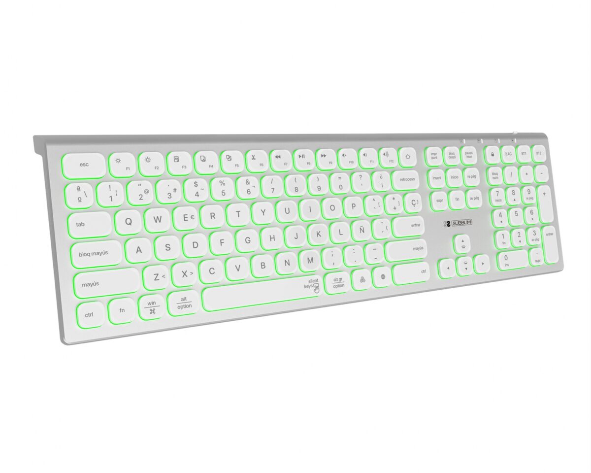 Alternative view of Teclado SUBBLIM Master BT Plata/Blanco (SUBKB-3MIE300)
