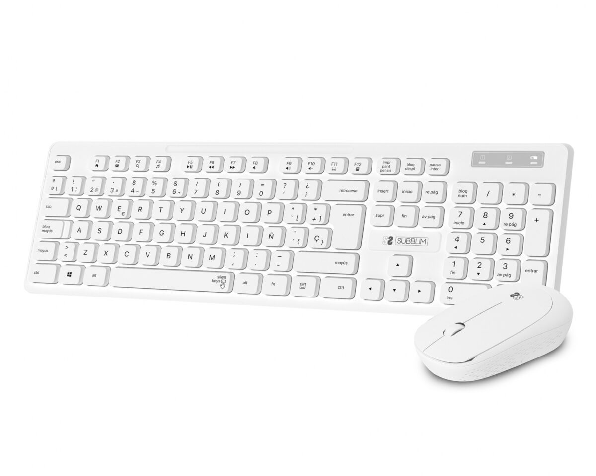 Alternative view of T+Ratón SUBBLIM Business Slim RF Blanco (SUBKBC-CSSW11)