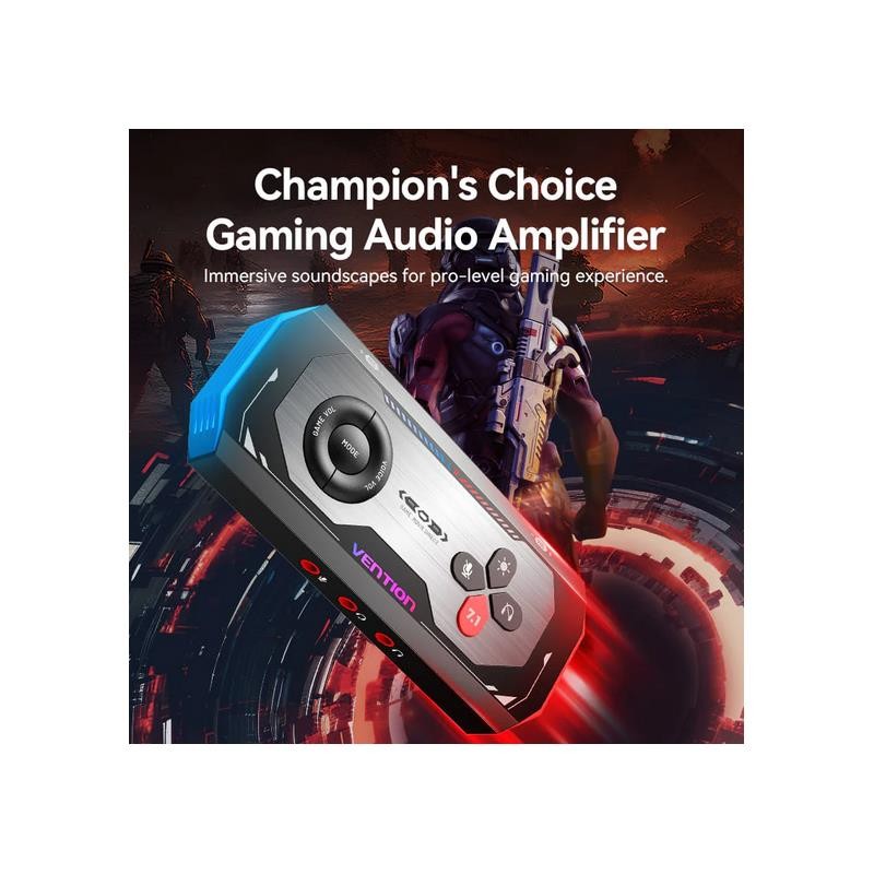 Alternative view of TARJETA DE SONIDO VENTION AMPLIFICADOR GAMING 7.1 USB-C 3X JACK 3.5MM