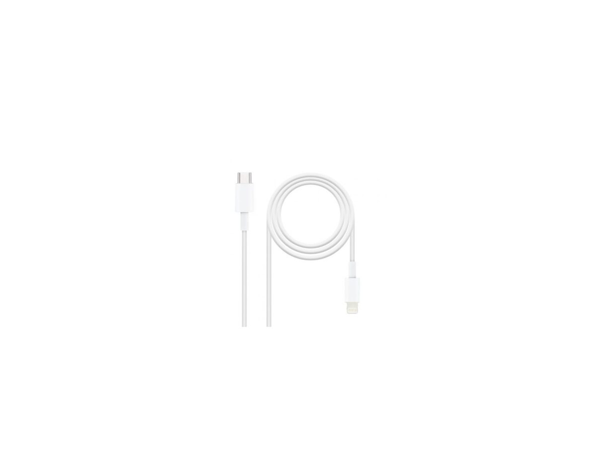 Alternative view of Nanocable Lightning/M a USB-C/M 1m Blanco (10.10.0601)