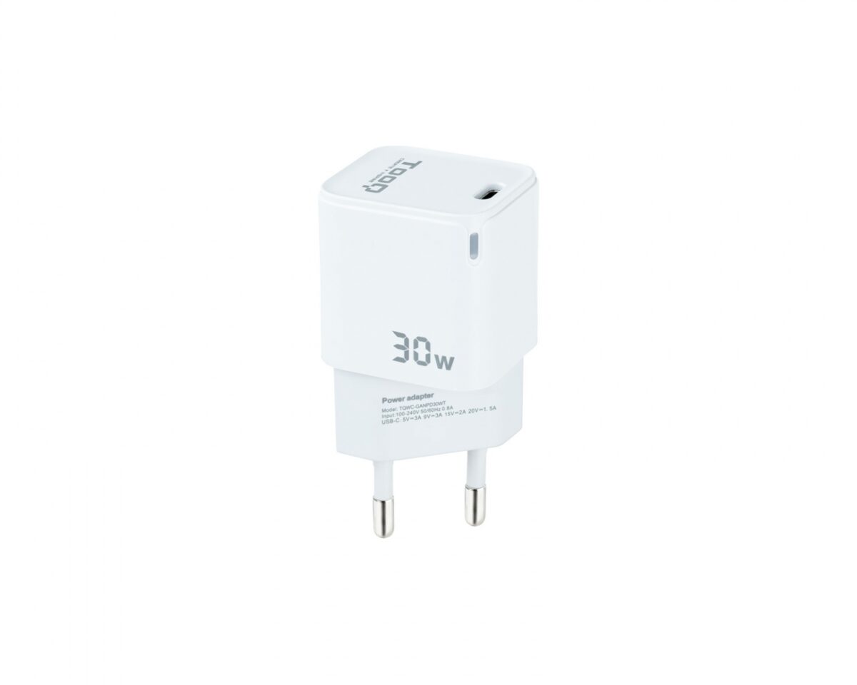 Alternative view of Cargador Pared TooQ 30W 1xUSB-C Blanco (TQWC-GANPD30WT)