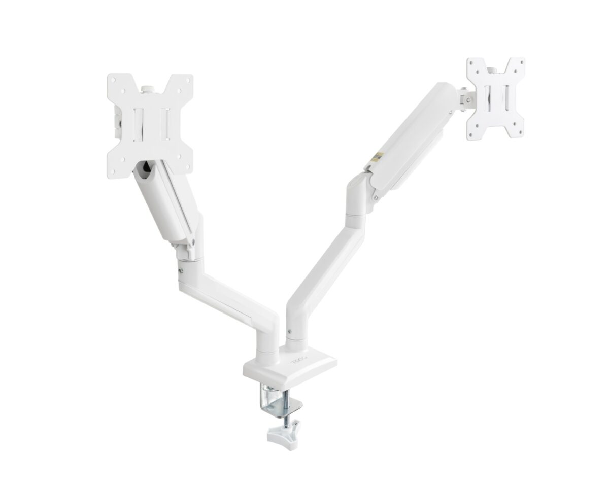 Alternative view of Soporte Mesa TooQ 13"-34" 2 Brazos Blanco (DB1434TNR-W)