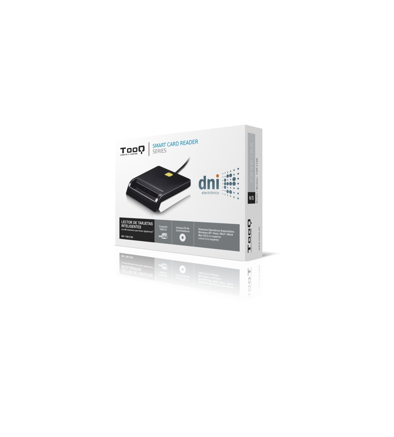 Lector Tarjetas TooQ DNIe USB 2.0 Negro (TQR-210B) - Imagen 3