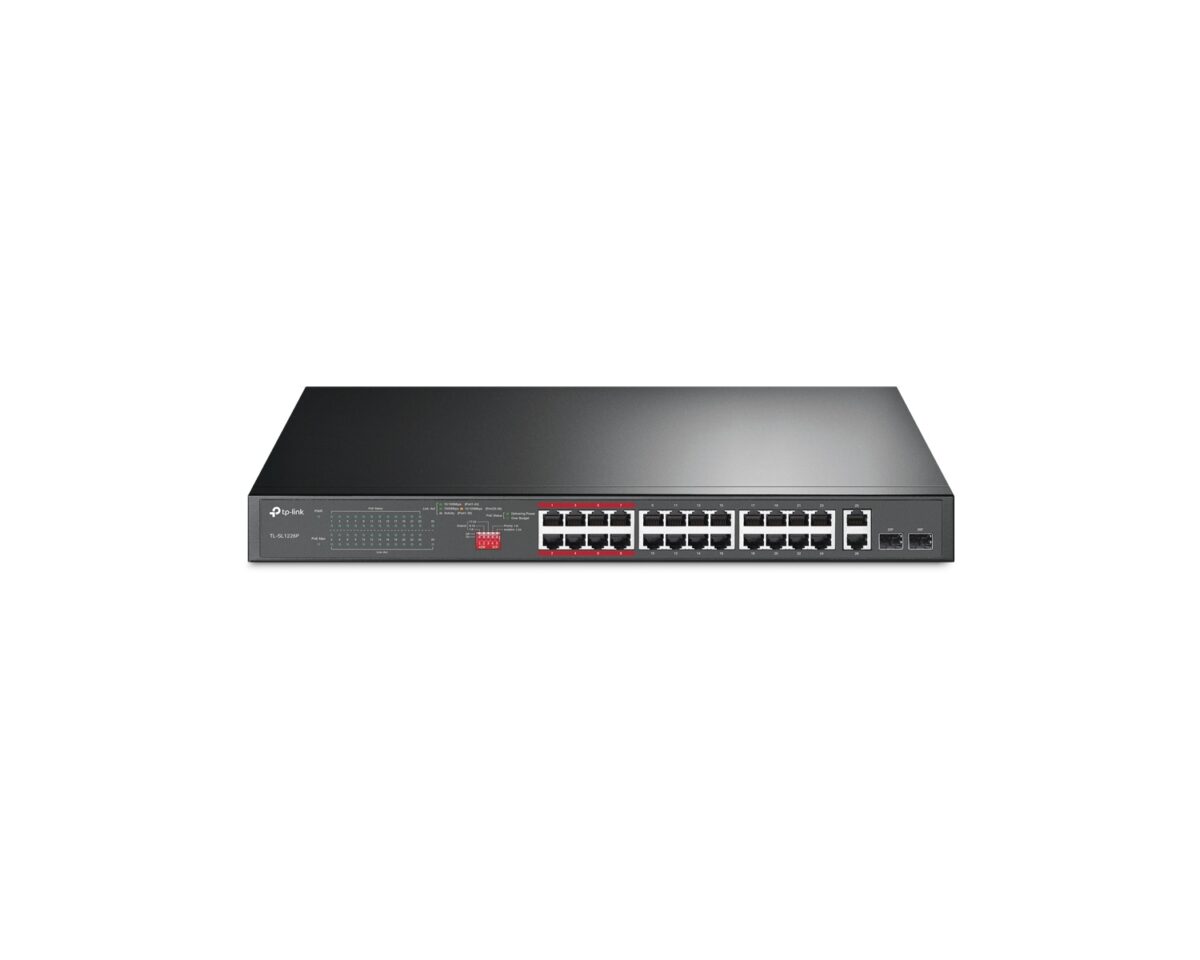 Alternative view of Switch TP-Link 24xRJ45 2xSFP PoE+ Rack 1U (TL-SL1226P)