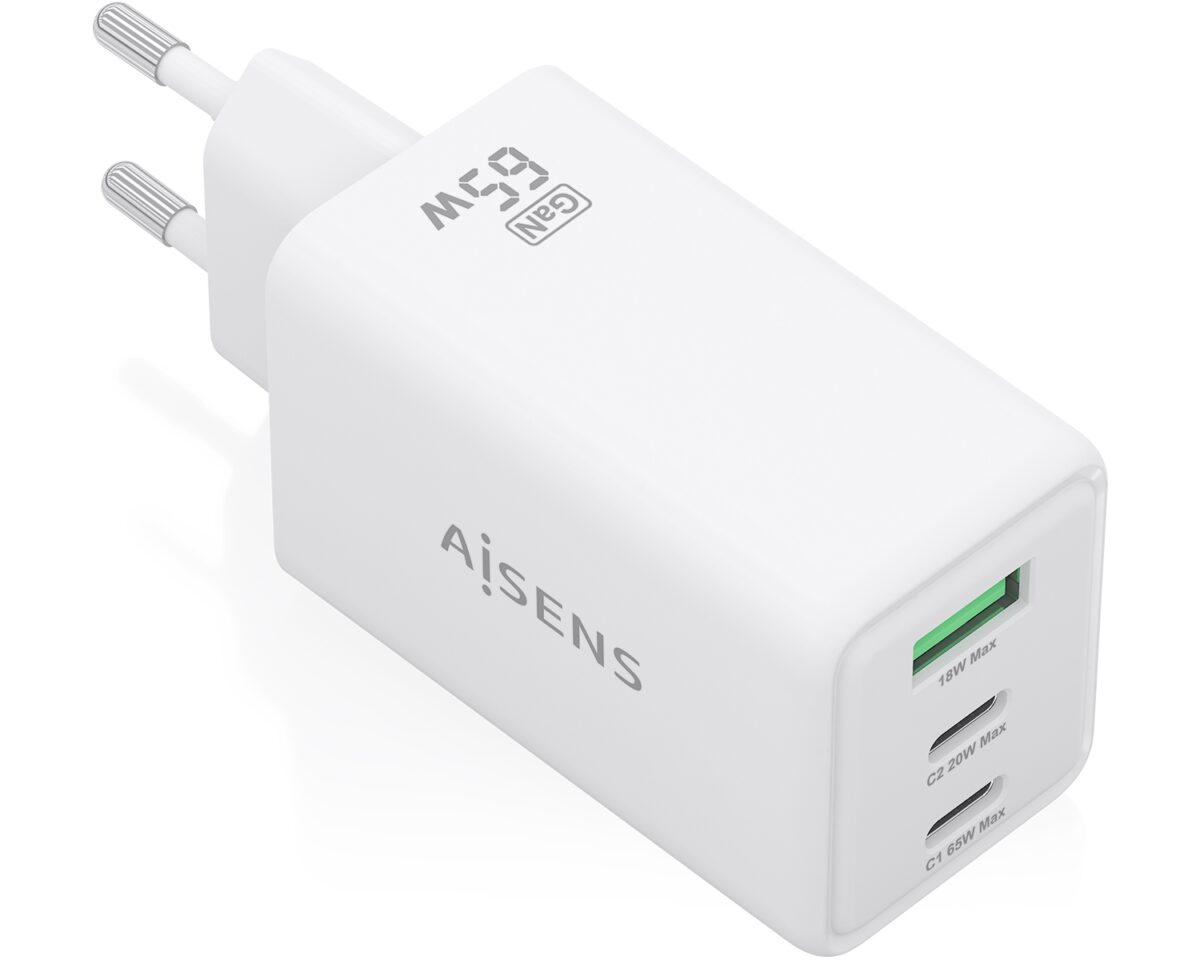 Alternative view of Cargador AISENS 65W 2xUSB-C 1xUSB-A (ASCH-65W3P072-W)