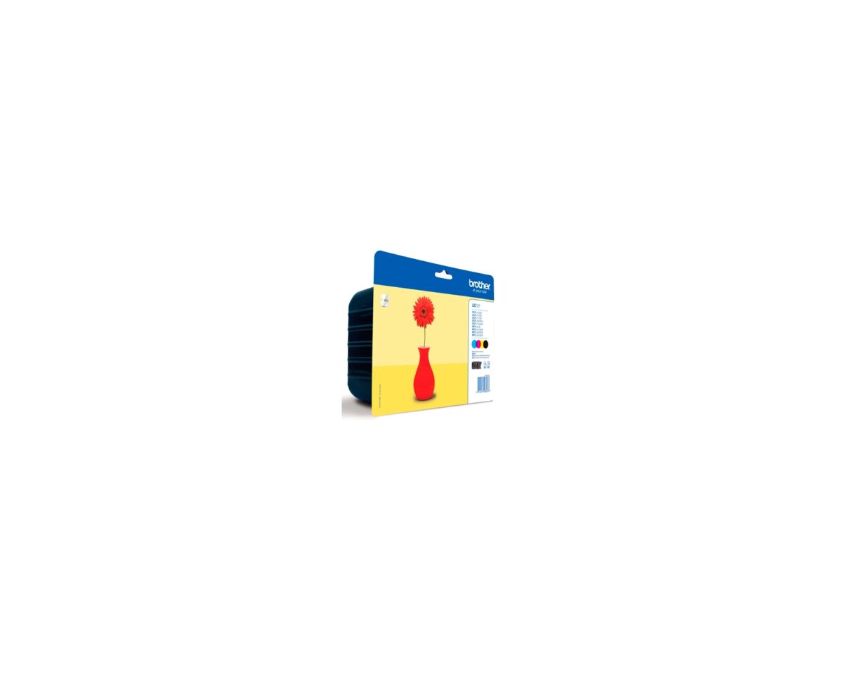 Alternative view of Tinta BROTHER Pack Negro/Tricolor (LC121VALBP)