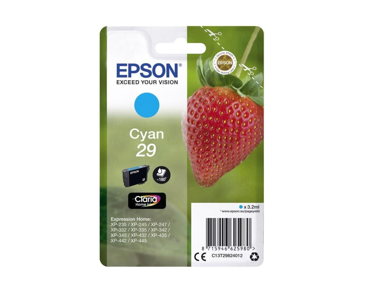 Alternative view of Tinta Epson 29 T2982 Cian 3.2ml (C13T29824012)