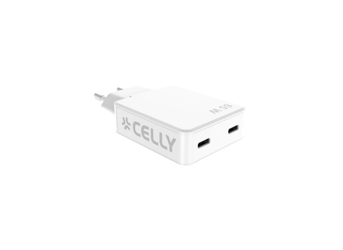 Alternative view of Cargador CELLY GaN 65W 2xUSB-C Blanco (SLIMTC2C65WWH)