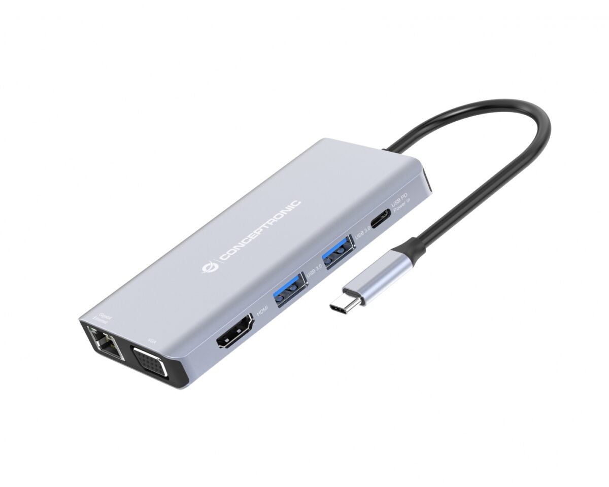 Alternative view of Adaptador CONCEPTRONIC USB-C 10en1 100W Gris (DONN20G)