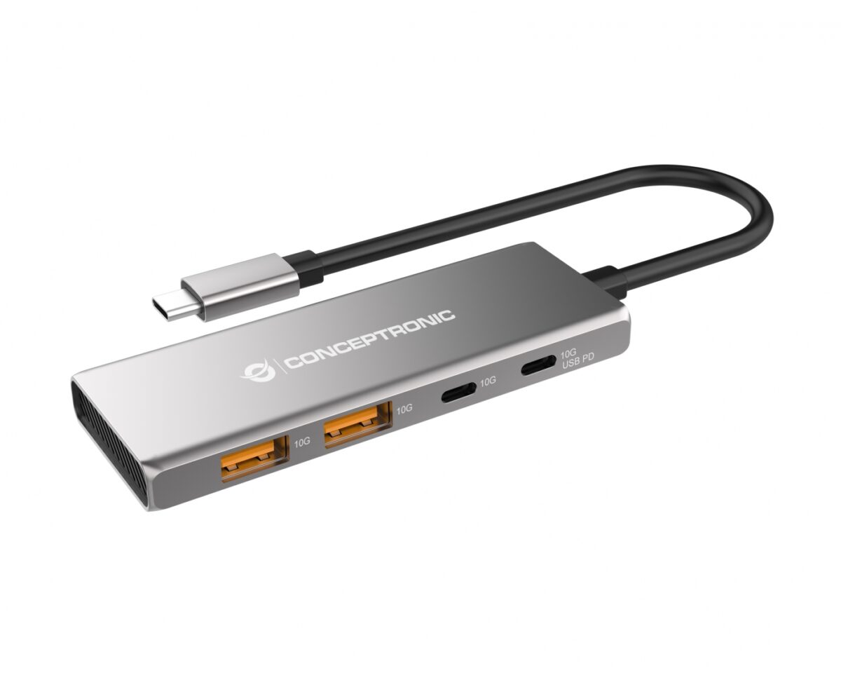 Alternative view of Hub CONCEPTRONIC USB-C a 2xUSB-C/2xUBC-A (HUBBIES15G)