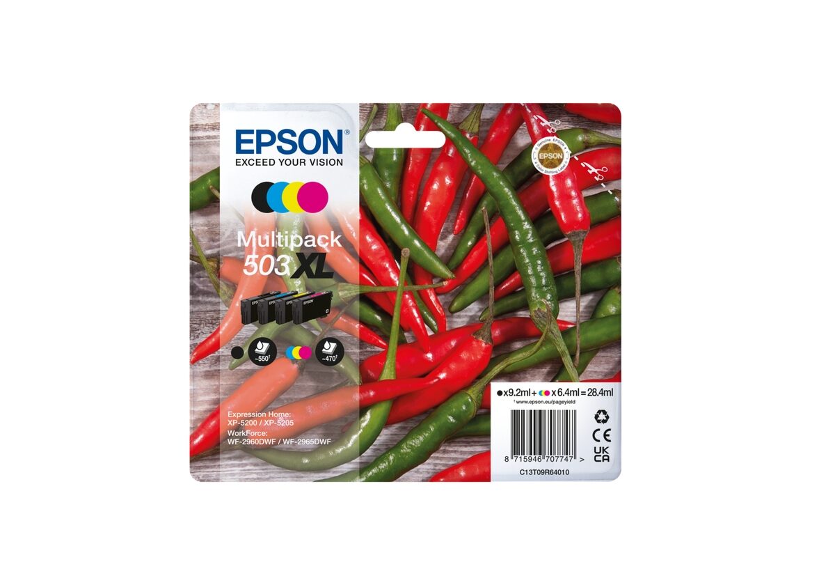 Alternative view of Tinta Epson 503XL Pack Negro/Tricolor (C13T09R64010)