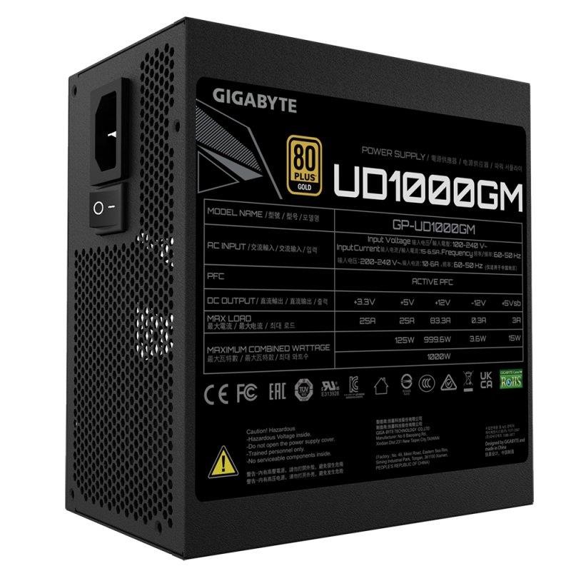 FUENTE DE ALIMENTACION GIGABYTE 1000W 80+ MODULAR ATX GOLD - Imagen 3