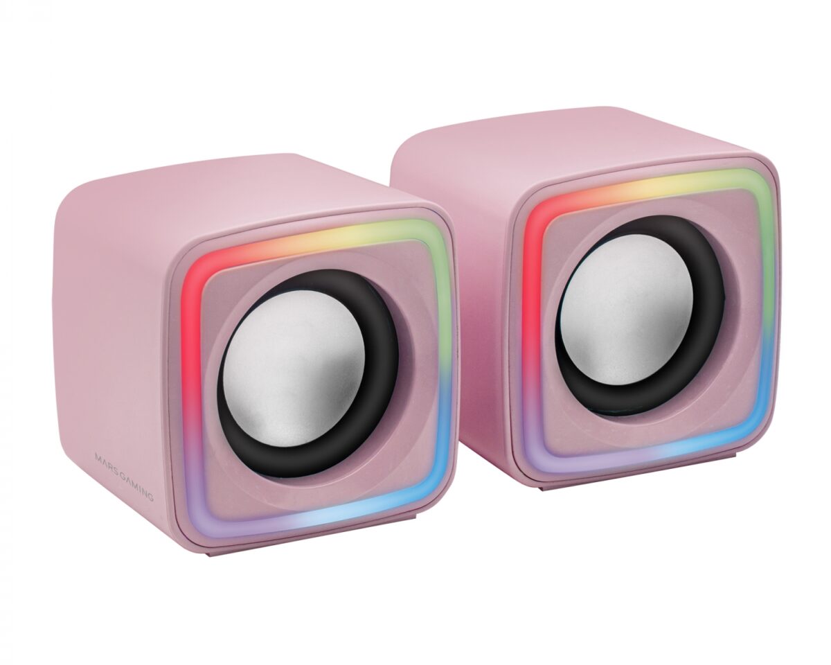 Alternative view of Altavoces Mars Gaming DSP 8W 2.0 USB RGB Rosa (MSCUBEP)
