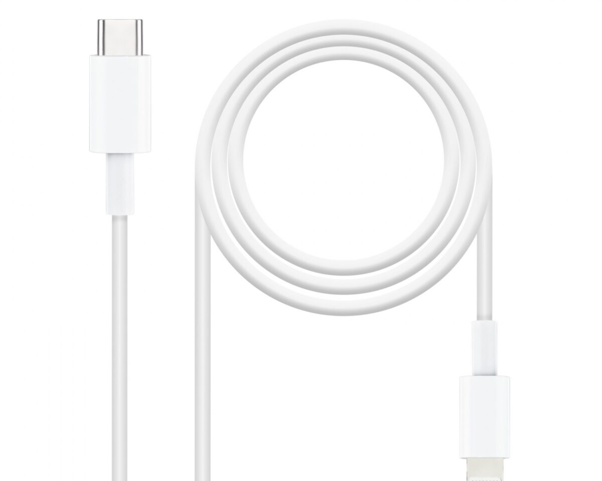 Alternative view of Nanocable Lightning/M a USB-C/M 50cm Blanco(10.10.0600)