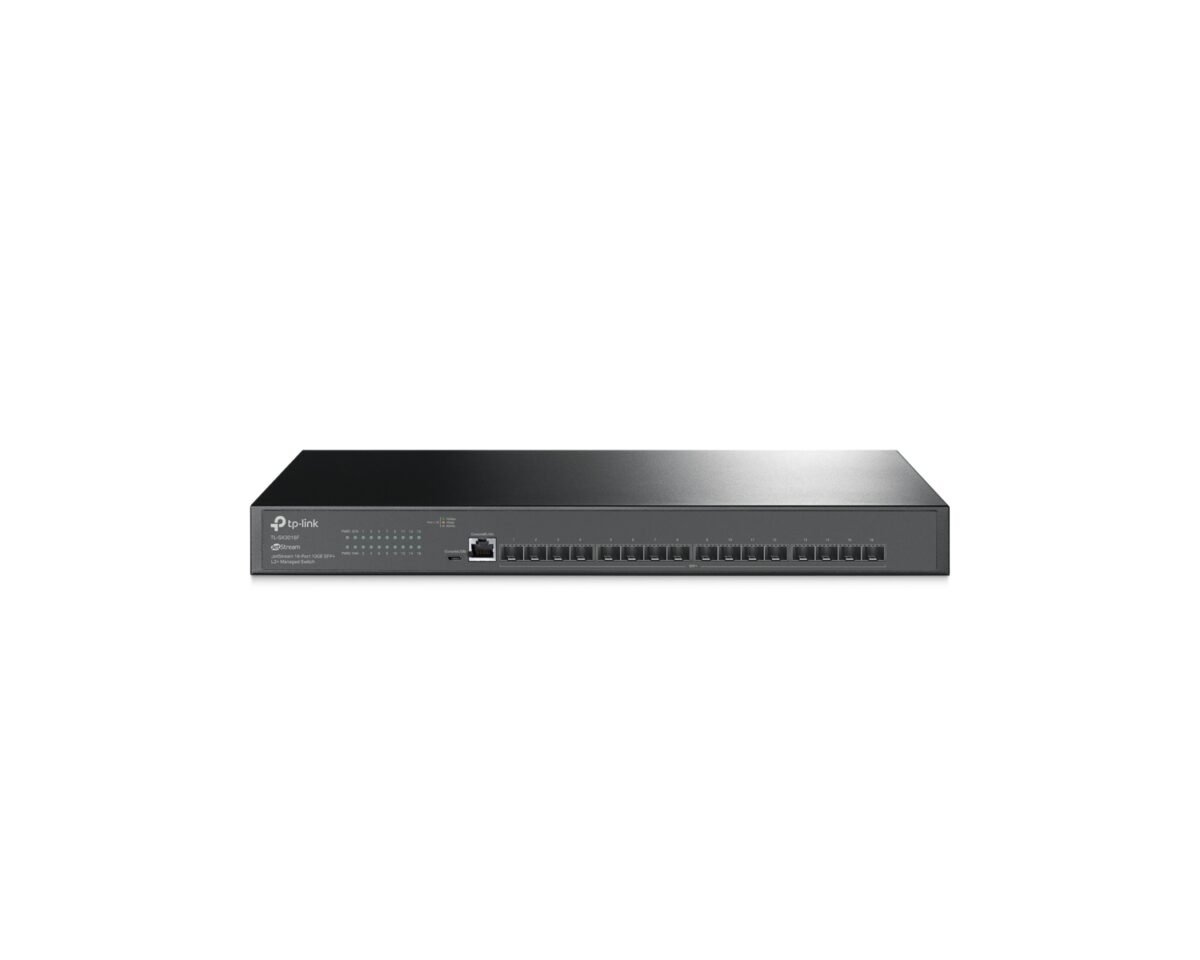 Alternative view of Switch TP-Link 16xSFP+ 10GbE Rack Negro (TL-SX3016F)