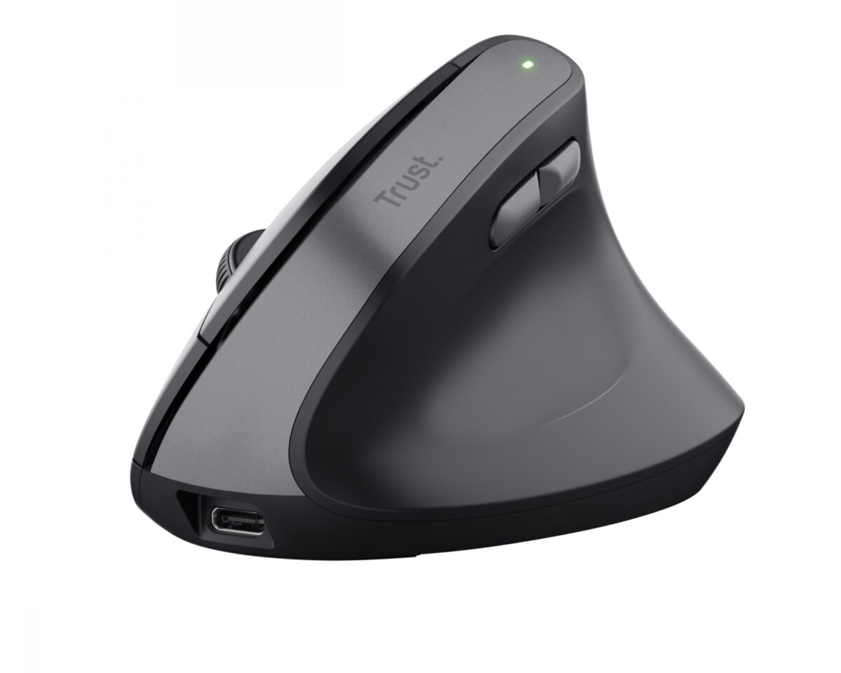 Alternative view of Ratón Vertical Trust Bayo II Óptico RF Negro (25145)