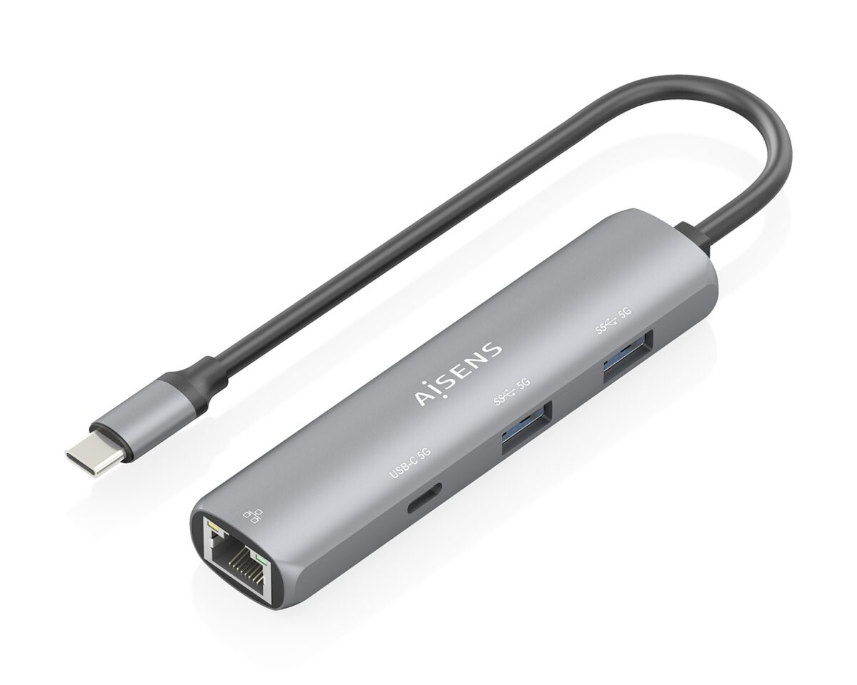 Alternative view of Dock AISENS USB-C a 2USB-A/1USB-C/1RJ45 (ASUC-4P039-GR)