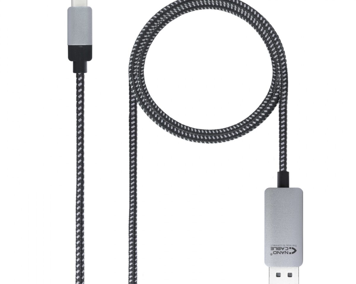 Alternative view of Nanocable USB-C/M a DP/M 1.8m Negro (10.15.5002)