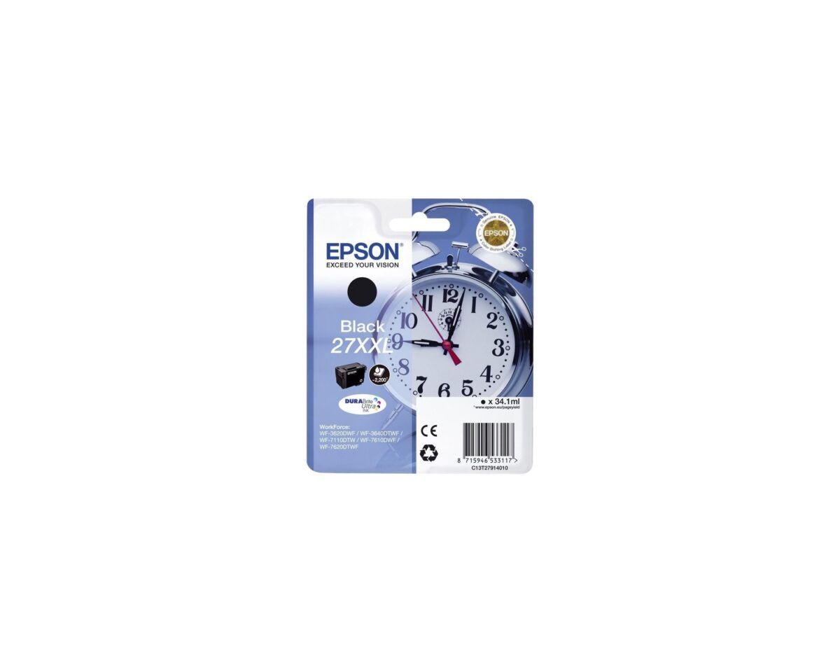 Alternative view of Tinta Epson 27XXL T2791 Negro 34.1ml (C13T27914012)