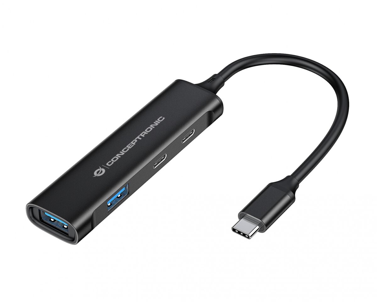 Alternative view of Hub CONCEPTRONIC USB-C a 4xUSB-A/C Negro (HUBBIES12B)