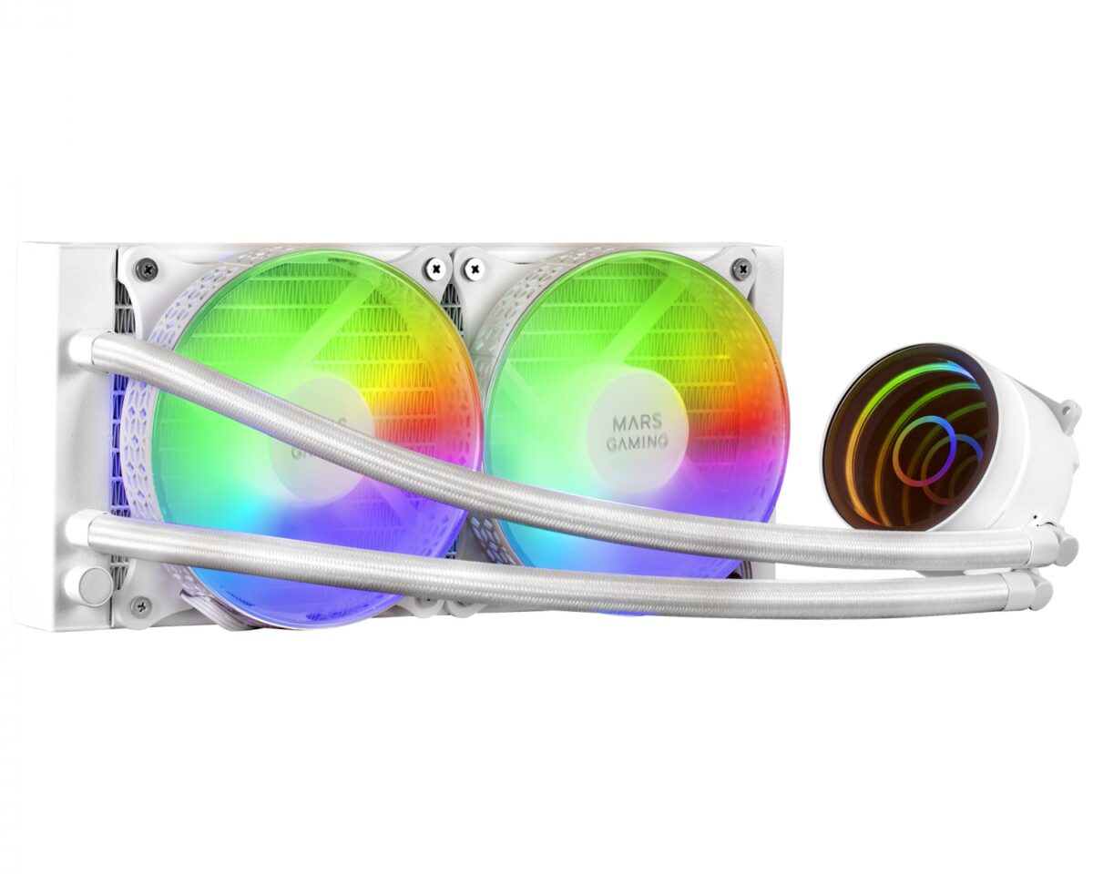 Alternative view of Ref. Líq. CPU Mars Gaming 400W FRGB Blanca (MLONE240W)