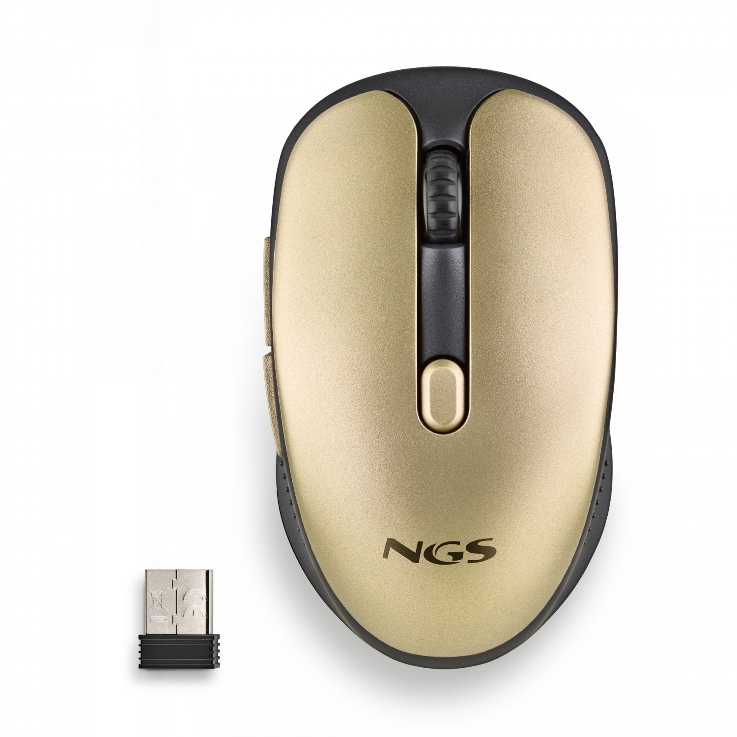 Ratón NGS Óptico RF 2.4GHz 1600dpi Dorado (EVORUSTGOLD) - Imagen 2