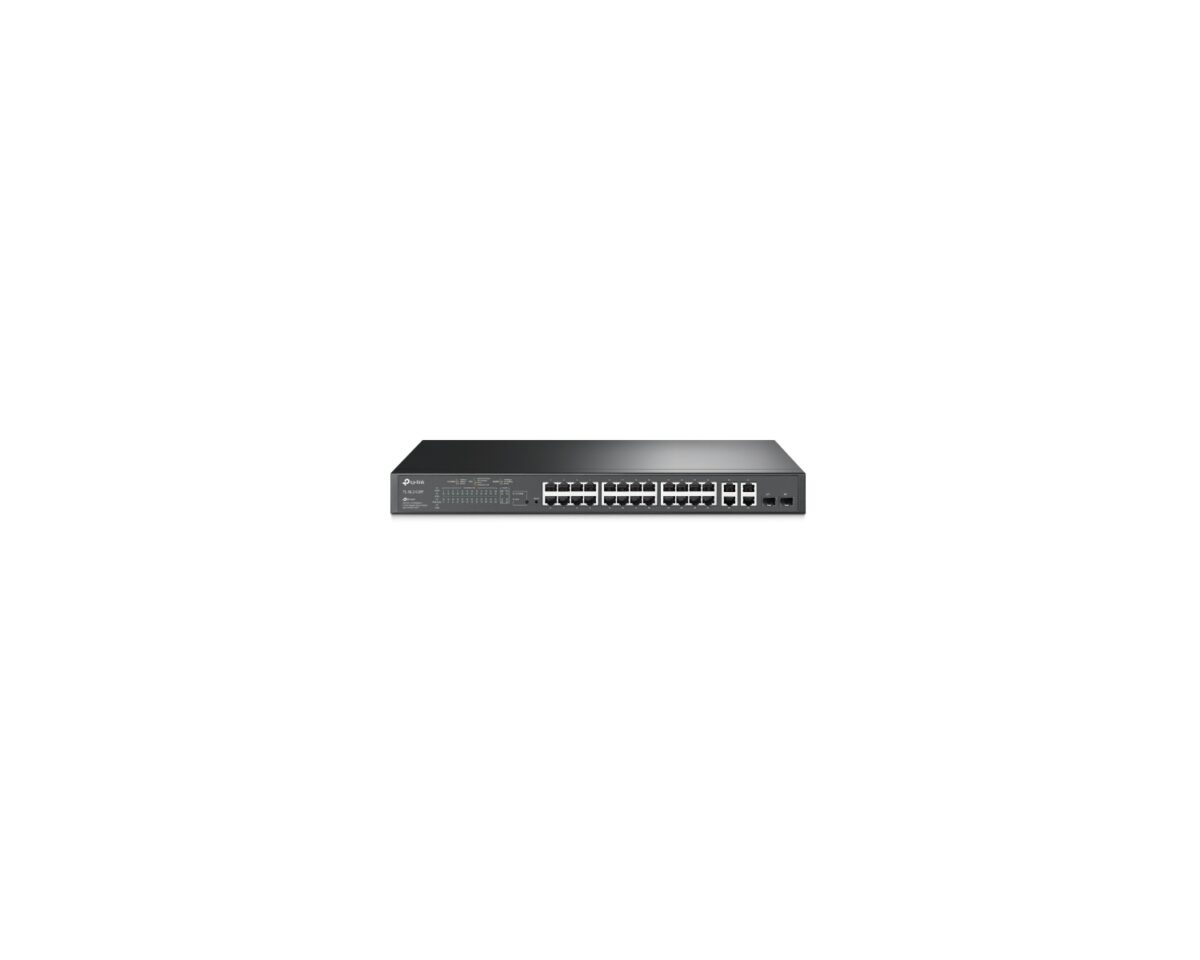 Alternative view of Switch TP-Link 24xRJ45 2xSFP PoE+ 1U Negro (TL-SL2428P)