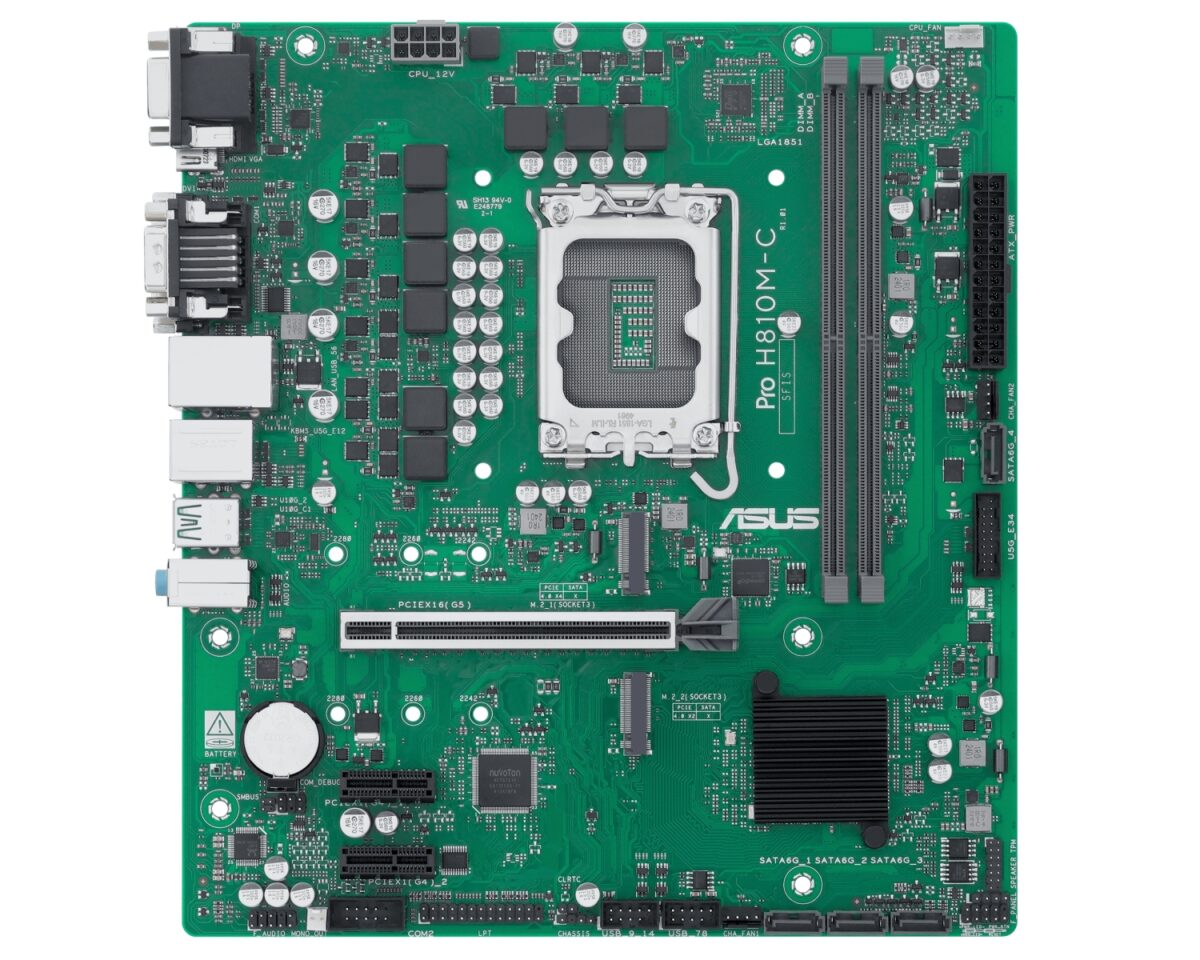 Alternative view of ASUS PRO H810M-C-CSM: (1851) DDR5 HDMI VGA DVI DP mATX